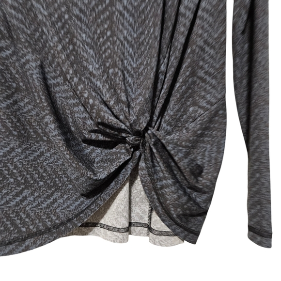 Sachin & Babi SB black gray pattern long sleeve gathered top size 4 - Picture 2 of 8